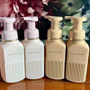 NEW 4-Pc Raspberries & Whipped Vanilla & Sweet Orange & Agave Foaming Hand Soap